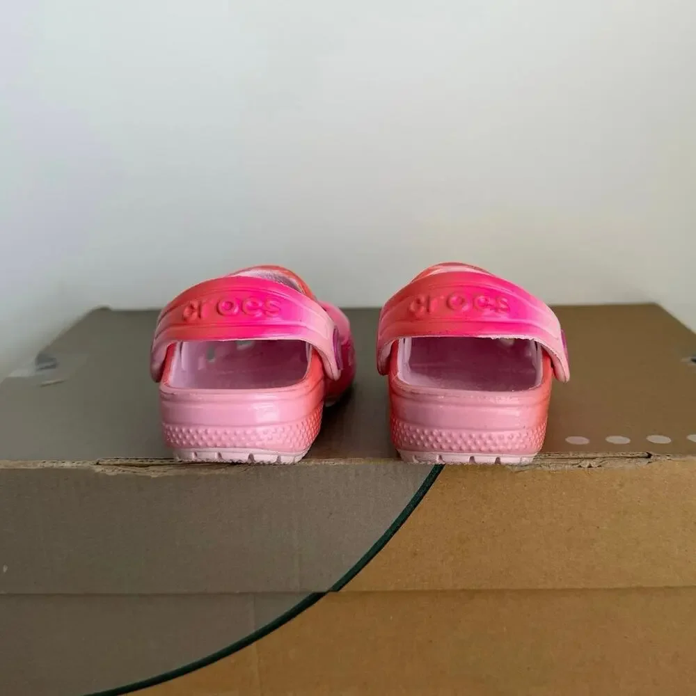 Crocs Classic Slumber Party Pink / Multicolor Toddler Sandals - SZ 4 C